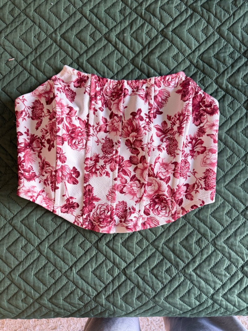 Maroon Floral Corset Top